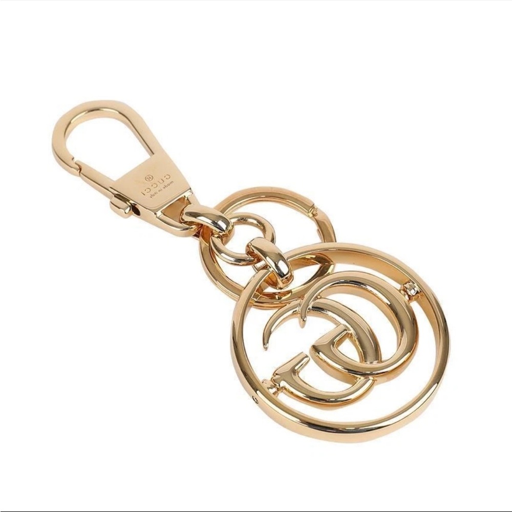 Gucci double G keychain in gold with box, shopping bag, and box - Picture 7 of 10